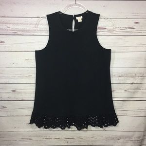 J. Crew Sleeveless Crochet Hem Blouse sz XS
